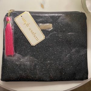 NWT Simply Southern Glitter Zipper Pouch